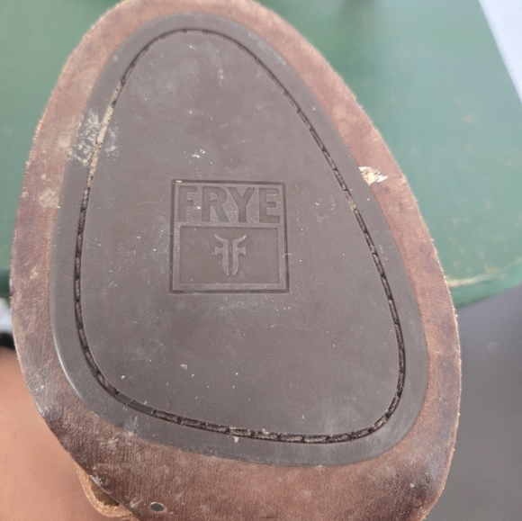 "FRYE" BROWN LEATHER HEELS (8.5) - Picture 3 of 3